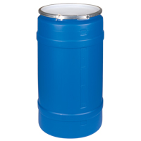 Polyethylene Drums, 30 US gal. (25 imp. Gal.), Open Top, Blue DC535 | Southpoint Industrial Supply