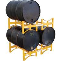 Porte-barils empilable en acier, 2 barils, Capacit&eacute; de 1600 lb, 45-1/2" la x 29-7/8" p x 12-3/4" h Southpoint Industrial Supply