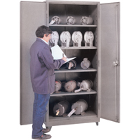 Heavy Gauge Storage Cabinets, Steel, 3 Shelves, 60" H x 36" W x 21" D, Grey Southpoint Industrial Supply