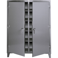 Double Shift Storage Cabinets, Steel, 8 Shelves, 72" H x 48" W x 24" D, Dark Grey Southpoint Industrial Supply