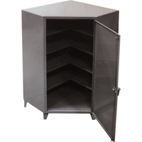 Corner Cabinets, Steel, 4 Shelves, 72" H x 48" W x 24" D, Grey FG850 | Southpoint Industrial Supply
