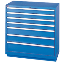 Armoires de rangement avec tiroirs, 7 tiroirs, 40-1/4" la x 22-1/2" p x 41-3/4" h, Bleu brillant Southpoint Industrial Supply