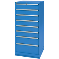 Drawer Cabinets, 8 Drawers, 28-1/4" W x 28-1/2" D x 59-1/2" H, Bright blue Southpoint Industrial Supply