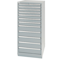 Drawer Cabinets, 12 Drawers, 28-1/4" W x 28-1/2" D x 59-1/2" H, Grey Southpoint Industrial Supply