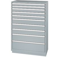 Drawer Cabinets, 10 Drawers, 40-1/4" W x 22-1/2" D x 59-1/2" H, Grey Southpoint Industrial Supply