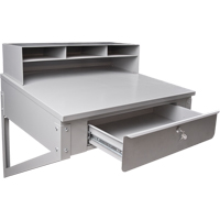 Wall-Mounted Shop Desk, 34-1/2" W x 28" D x 31" H, Grey FI518 | Southpoint Industrial Supply