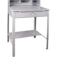 Open Floor Style Shop Desk, 34-1/2" W x 30" D x 53" H, Grey FI519 | Southpoint Industrial Supply