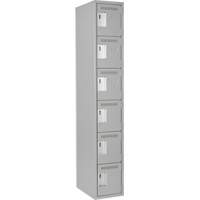 Clean Line Lockerettes, 6 -tier, 12" x 18" x 72", Steel, Grey, Rivet (Assembled) Southpoint Industrial Supply