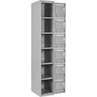 Clean Line Lockerettes, 6 -tier, Bank of 4, 48" x 18" x 72", Steel, Grey, Rivet (Assembled) Southpoint Industrial Supply
