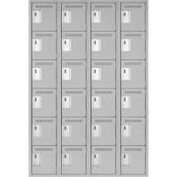 Clean Line Lockerettes, 6 -tier, Bank of 4, 48" x 18" x 72", Steel, Grey, Rivet (Assembled) Southpoint Industrial Supply