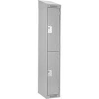 Casiers Clean Line, 2 niveaux, 12" x 18" x 78", Acier, Gris, Rivet (assembl&eacute;) Southpoint Industrial Supply