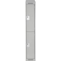 Casiers Clean Line, 2 niveaux, 12" x 18" x 78", Acier, Gris, Rivet (assembl&eacute;) Southpoint Industrial Supply