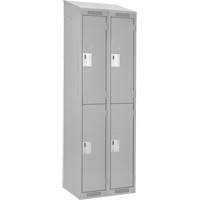 Clean Line Lockers, 2 -tier, Bank of 2, 24" x 18" x 78", Steel, Grey, Rivet (Assembled) Southpoint Industrial Supply