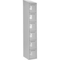 Clean Line Lockerette , 6 -tier, 12" x 18" x 78", Steel, Grey, Rivet (Assembled) Southpoint Industrial Supply