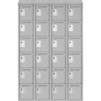Clean Line Lockerette , 6 -tier, Bank of 4, 48" x 18" x 78", Steel, Grey, Rivet (Assembled) Southpoint Industrial Supply