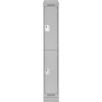 Clean Line Lockers, 2 -tier, 12" x 18" x 82", Steel, Grey, Rivet (Assembled) Southpoint Industrial Supply