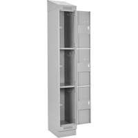 Clean Line Lockers, 3 -tier, Bank of 4, 48" x 18" x 82", Steel, Grey, Rivet (Assembled) Southpoint Industrial Supply