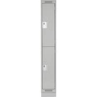 Clean Line Lockers, 2 -tier, 12" x 18" x 76", Steel, Grey, Rivet (Assembled) Southpoint Industrial Supply