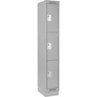 Casiers Clean Line, 3 niveaux, 12" x 18" x 76", Acier, Gris, Rivet (assembl&eacute;) Southpoint Industrial Supply