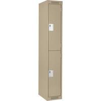 Clean Line Lockers, 2 -tier, 12" x 18" x 72", Steel, Beige, Rivet (Assembled) Southpoint Industrial Supply