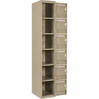 Petits casiers Clean Line, 6 niveaux, Bloc de 4, 48" x 18" x 72", Acier, Beige, Rivet (assembl&eacute;) Southpoint Industrial Supply