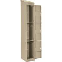 Clean Line Lockers, 3 -tier, Bank of 4, 48" x 18" x 78", Steel, Beige, Rivet (Assembled) Southpoint Industrial Supply