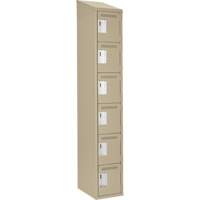 Clean Line Lockerette, 6 -tier, 12" x 18" x 78", Steel, Beige, Rivet (Assembled) Southpoint Industrial Supply