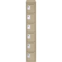 Clean Line Lockerette, 6 -tier, 12" x 18" x 78", Steel, Beige, Rivet (Assembled) Southpoint Industrial Supply