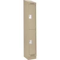 Clean Line Lockers, 2 -tier, 12" x 18" x 82", Steel, Beige, Rivet (Assembled) Southpoint Industrial Supply