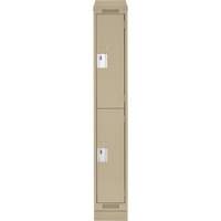 Clean Line Lockers, 2 -tier, 12" x 18" x 82", Steel, Beige, Rivet (Assembled) Southpoint Industrial Supply