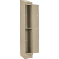 Clean Line Lockers, 2 -tier, Bank of 4, 48" x 18" x 82", Steel, Beige, Rivet (Assembled) Southpoint Industrial Supply