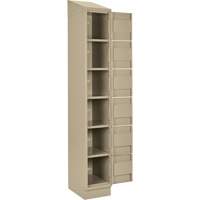 Petits casiers Clean Line, 6 niveaux, Bloc de 4, 48" x 18" x 82", Acier, Beige, Rivet (assembl&eacute;) Southpoint Industrial Supply