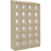 Petits casiers Clean Line, 6 niveaux, Bloc de 4, 48" x 18" x 82", Acier, Beige, Rivet (assembl&eacute;) Southpoint Industrial Supply