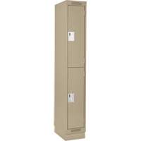 Clean Line Lockers, 2 -tier, 12" x 18" x 76", Steel, Beige, Rivet (Assembled) Southpoint Industrial Supply