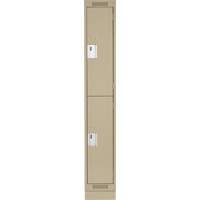 Clean Line Lockers, 2 -tier, 12" x 18" x 76", Steel, Beige, Rivet (Assembled) Southpoint Industrial Supply