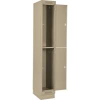Clean Line Lockers, 2 -tier, Bank of 4, 48" x 18" x 76", Steel, Beige, Rivet (Assembled) Southpoint Industrial Supply