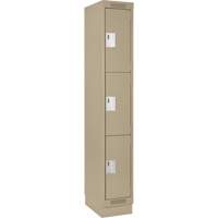 Casiers Clean Line, 3 niveaux, 12" x 18" x 76", Acier, Beige, Rivet (assembl&eacute;) Southpoint Industrial Supply