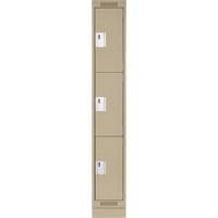 Casiers Clean Line, 3 niveaux, 12" x 18" x 76", Acier, Beige, Rivet (assembl&eacute;) Southpoint Industrial Supply