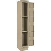Clean Line Lockers, 3 -tier, Bank of 4, 48" x 18" x 76", Steel, Beige, Rivet (Assembled) Southpoint Industrial Supply