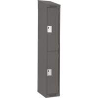 Clean Line Lockers, 2 -tier, 12" x 18" x 78", Steel, Charcoal, Rivet (Assembled) Southpoint Industrial Supply