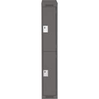 Clean Line Lockers, 2 -tier, 12" x 18" x 78", Steel, Charcoal, Rivet (Assembled) Southpoint Industrial Supply