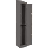 Clean Line Lockers, 2 -tier, Bank of 4, 48" x 18" x 78", Steel, Charcoal, Rivet (Assembled) Southpoint Industrial Supply