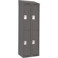 Clean Line Lockers, 2 -tier, Bank of 2, 24" x 18" x 78", Steel, Charcoal, Rivet (Assembled) Southpoint Industrial Supply