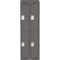 Clean Line Lockers, 2 -tier, Bank of 2, 24" x 18" x 78", Steel, Charcoal, Rivet (Assembled) Southpoint Industrial Supply