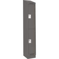 Clean Line Lockers, 2 -tier, 12" x 18" x 82", Steel, Charcoal, Rivet (Assembled) Southpoint Industrial Supply