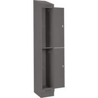 Clean Line Lockers, 2 -tier, Bank of 4, 48" x 18" x 82", Steel, Charcoal, Rivet (Assembled) Southpoint Industrial Supply