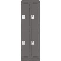 Clean Line Lockers, 2 -tier, Bank of 2, 24" x 18" x 82", Steel, Charcoal, Rivet (Assembled) Southpoint Industrial Supply