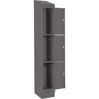 Casiers Clean Line, 3 niveaux, Bloc de 4, 48" x 18" x 82", Acier, Charbon, Rivet (assembl&eacute;) Southpoint Industrial Supply