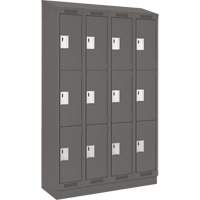 Casiers Clean Line, 3 niveaux, Bloc de 4, 48" x 18" x 82", Acier, Charbon, Rivet (assembl&eacute;) Southpoint Industrial Supply