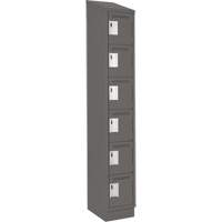 Clean Line Lockerette, 6 -tier, 12" x 18" x 82", Steel, Charcoal, Rivet (Assembled) Southpoint Industrial Supply